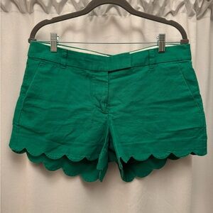 Green Scalloped Women's Shorts